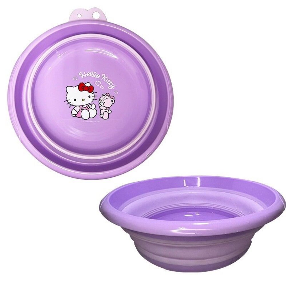 () 三麗鷗 正版授權 HELLO KITTY折疊臉盆 洗臉盆 臉盆 摺疊臉盆 摺疊收納臉盆-圖片-5