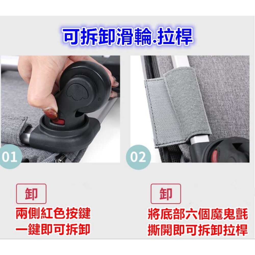 ✨台灣出貨✨ 寵物拉桿包 可上三鐵 寵物背包 寵物推車 寵物提籃 寵物包 寵物外出包 貓咪太空包 狗狗外出籠-圖片-6