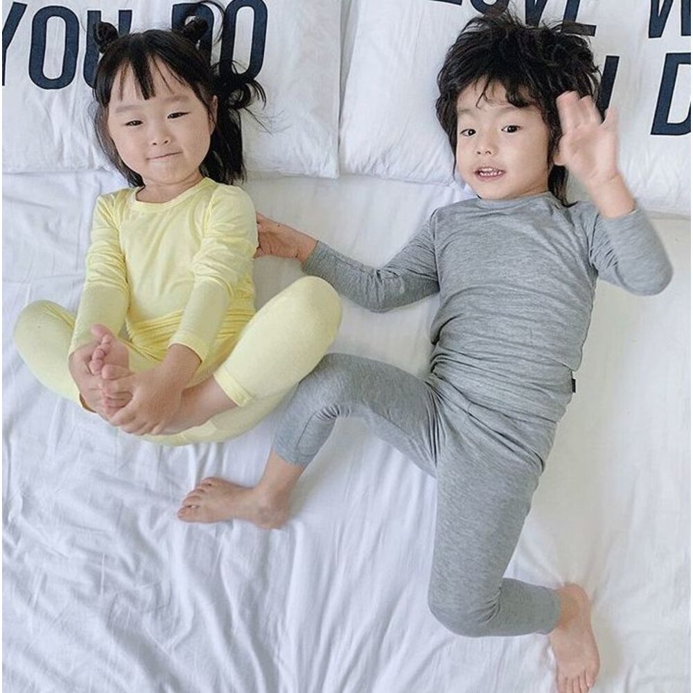 ✨台灣✨ 寶寶 小童 高腰護肚睡衣 短袖睡衣 長袖睡衣 護肚家居服 莫代爾棉睡衣 空調居家服 內衣套裝-圖片-6