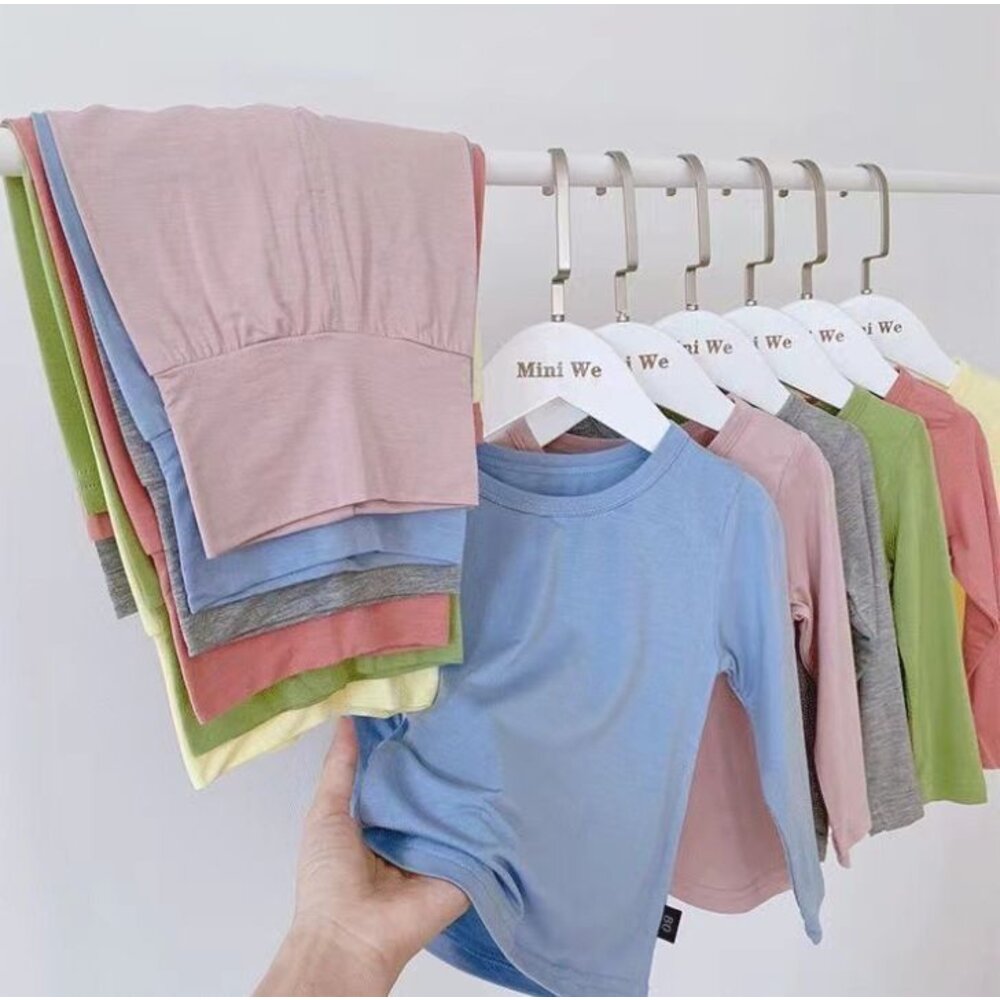 ✨台灣✨ 寶寶 小童 高腰護肚睡衣 短袖睡衣 長袖睡衣 護肚家居服 莫代爾棉睡衣 空調居家服 內衣套裝-圖片-7