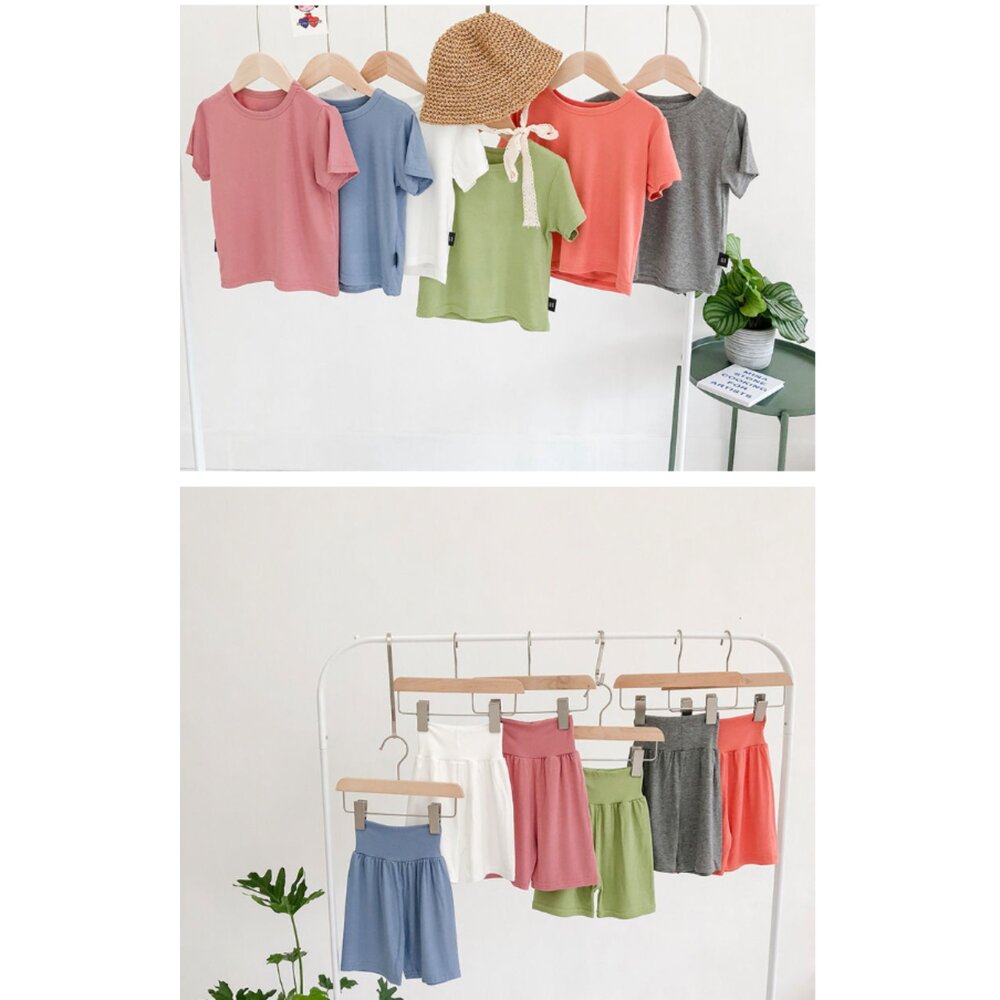 ✨台灣✨ 寶寶 小童 高腰護肚睡衣 短袖睡衣 長袖睡衣 護肚家居服 莫代爾棉睡衣 空調居家服 內衣套裝-圖片-8