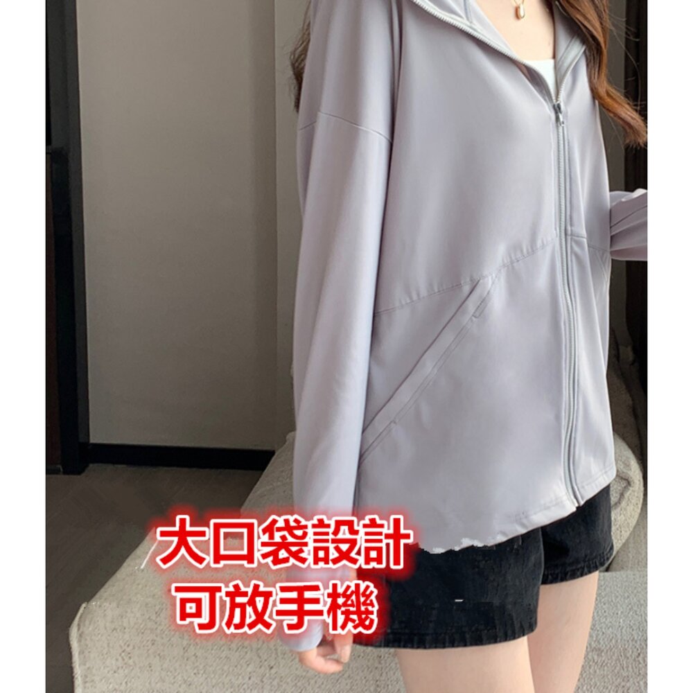 🎀台灣🎀 女 冰絲外套 UPF50+ 防曬外套 女生涼感外套 透氣外套 冰絲防曬外套 抗紫外線外套-圖片-4
