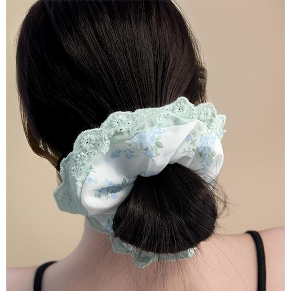 韓系 蕾絲大腸圈 髮圈 女髮圈 可愛髮圈 質感大腸圈 髮繩皮筋髮 小清新髮繩-圖片-1
