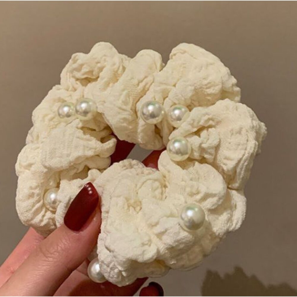 韓系 蕾絲大腸圈 髮圈 女髮圈 可愛髮圈 質感大腸圈 髮繩皮筋髮 小清新髮繩-圖片-4