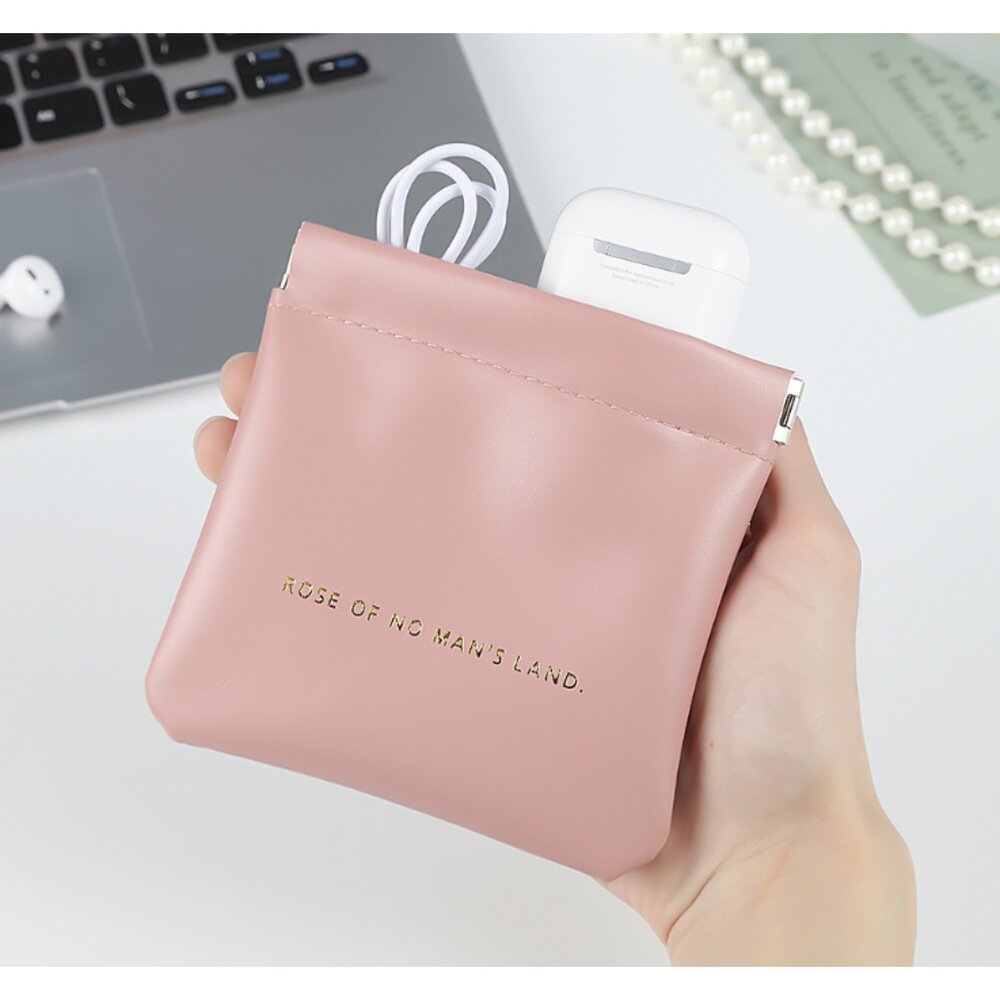 彈片收納包 收納包 耳機收納包 小物收納包 零錢包 磁吸錢包 卡片包 自動閉合收納包-圖片-7