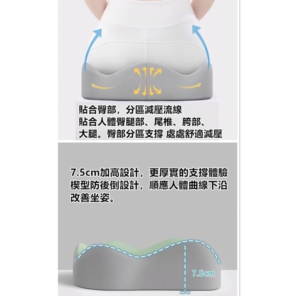 太空記憶棉坐墊 護腰坐墊 美臀坐墊 辦公室靠墊 電腦椅坐墊 減壓坐墊-圖片-5