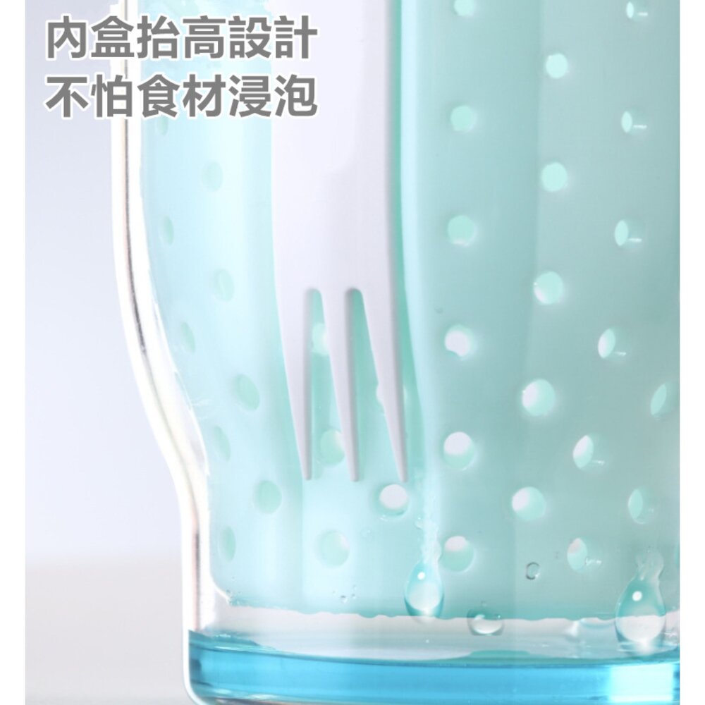 台灣出貨 多功能水果杯 沙拉杯 燕麥杯 雙層瀝水水果杯 沙拉水果杯 保鮮盒-圖片-2