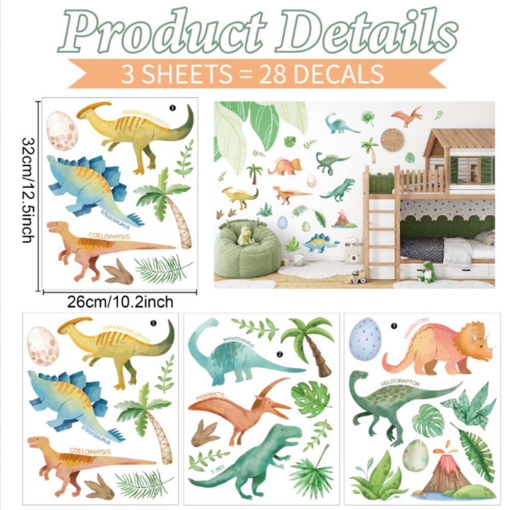 動物壁貼 植物壁貼 DIY佈置 北歐動物壁貼 玻璃貼紙 防水 無痕壁貼 房間壁貼-圖片-5