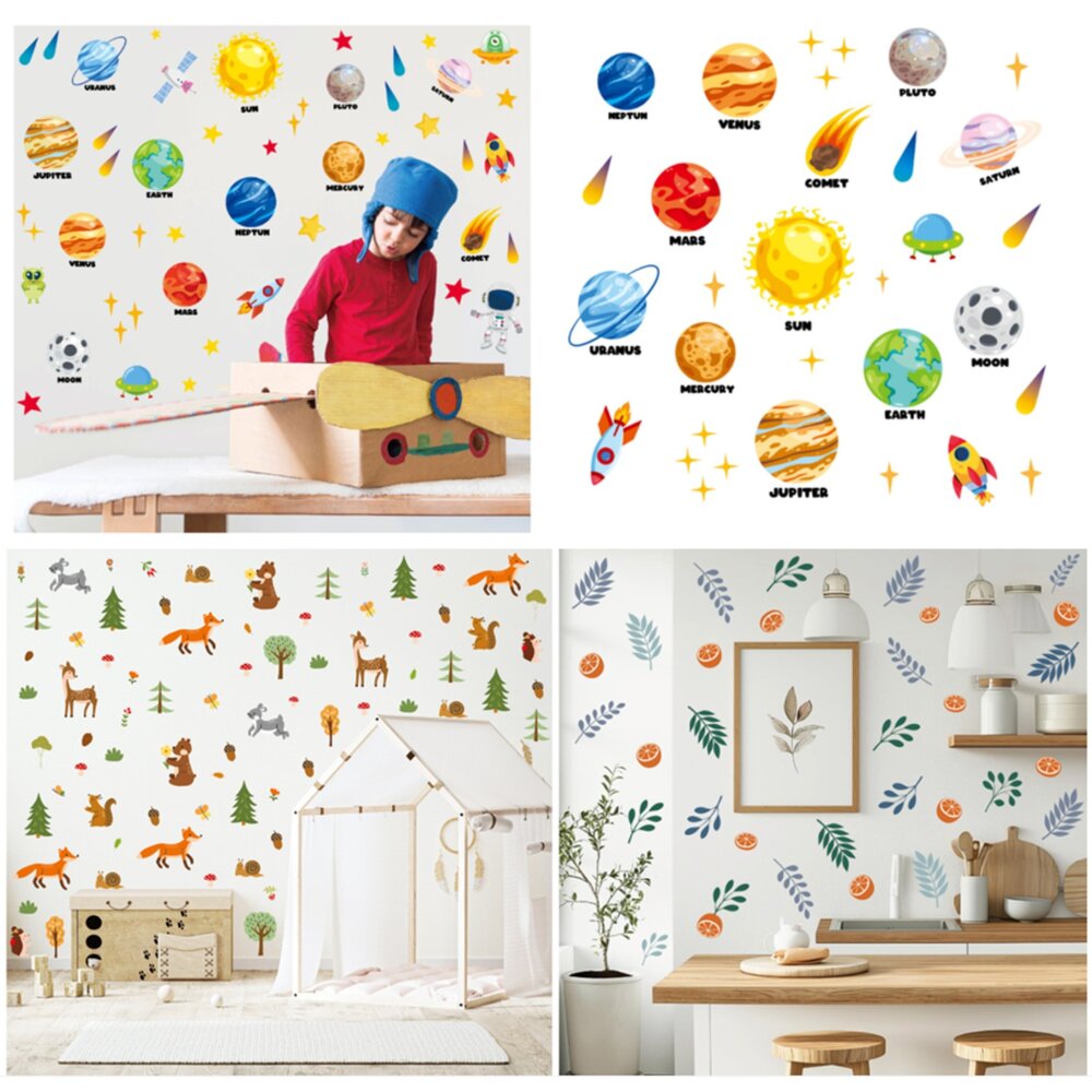 動物壁貼 植物壁貼 DIY佈置 北歐動物壁貼 玻璃貼紙 防水 無痕壁貼 房間壁貼-圖片-8