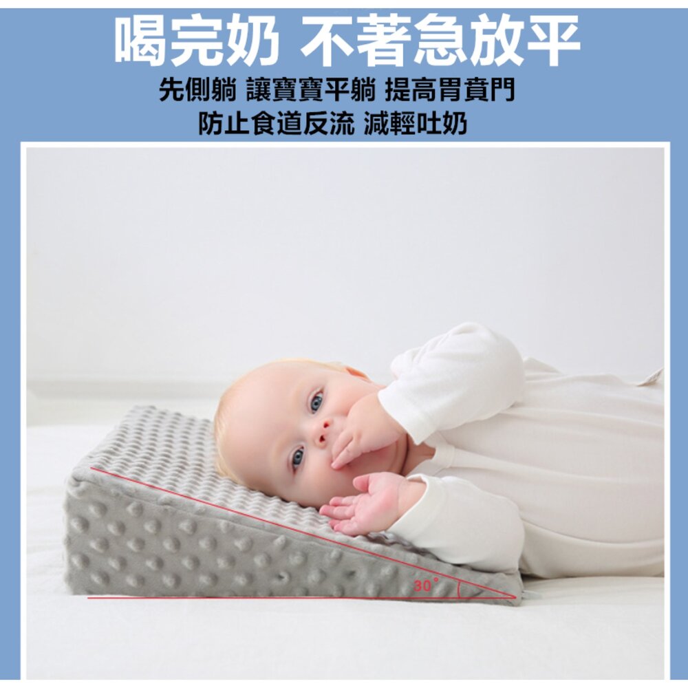 嬰兒防吐奶枕 斜坡枕 防溢奶枕 安撫枕頭 學趴枕 餵奶枕-圖片-1