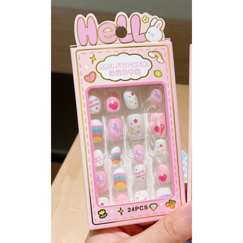 兒童指甲貼 兒童穿戴甲片 小孩指甲貼 兒童美甲 指甲貼片-圖片-6