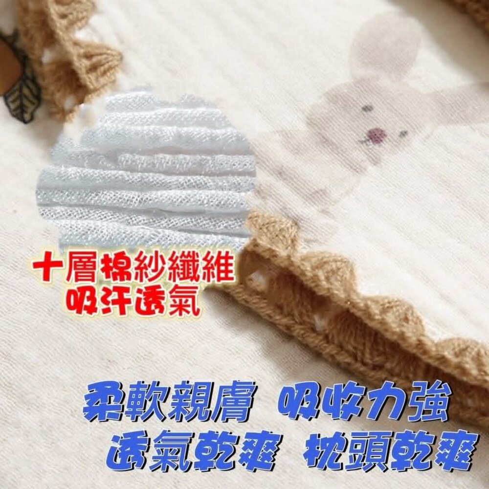 多層棉紗布嬰兒雲片枕巾 紗布溢奶巾 墊背巾 吐奶巾 拍隔巾 枕頭巾 小枕巾-圖片-3