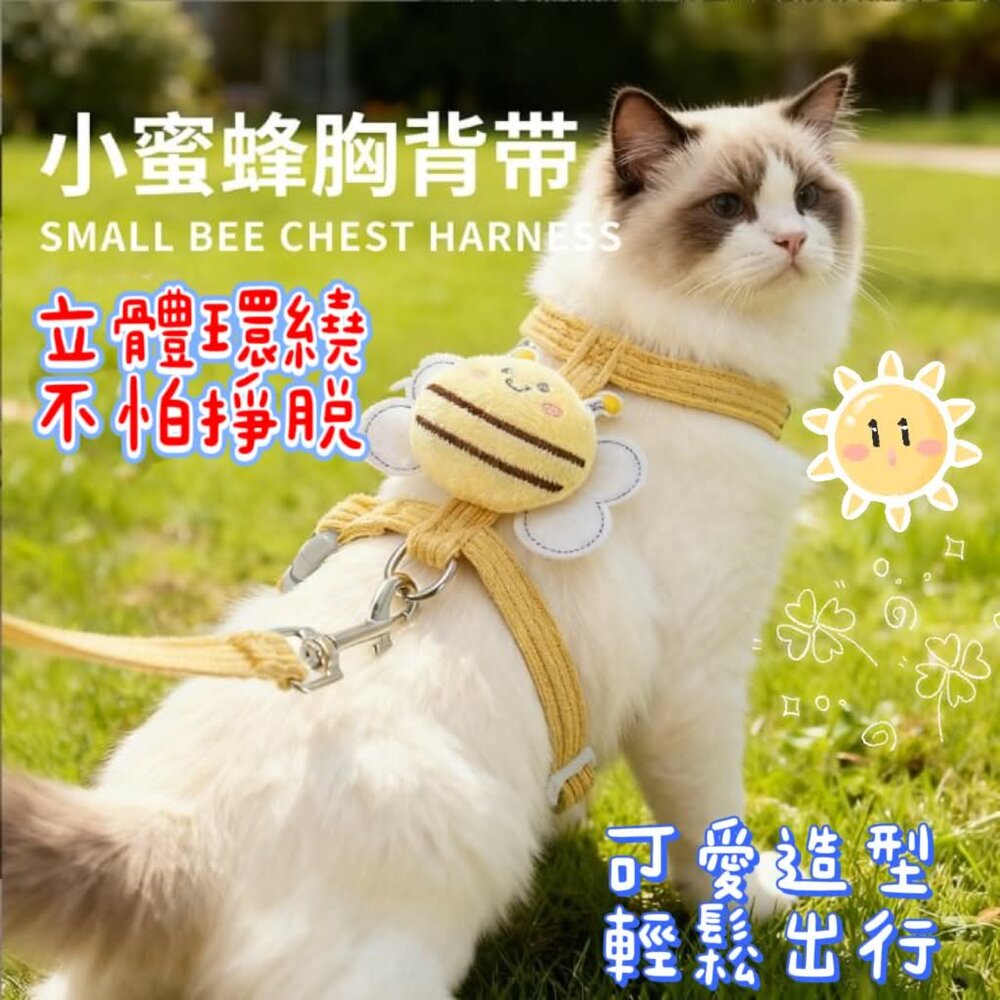 260807211625-貓咪牽引繩 防逃脫繩 貓咪胸背帶  貓牽繩 貓咪牽繩 貓背帶  貓咪外出繩