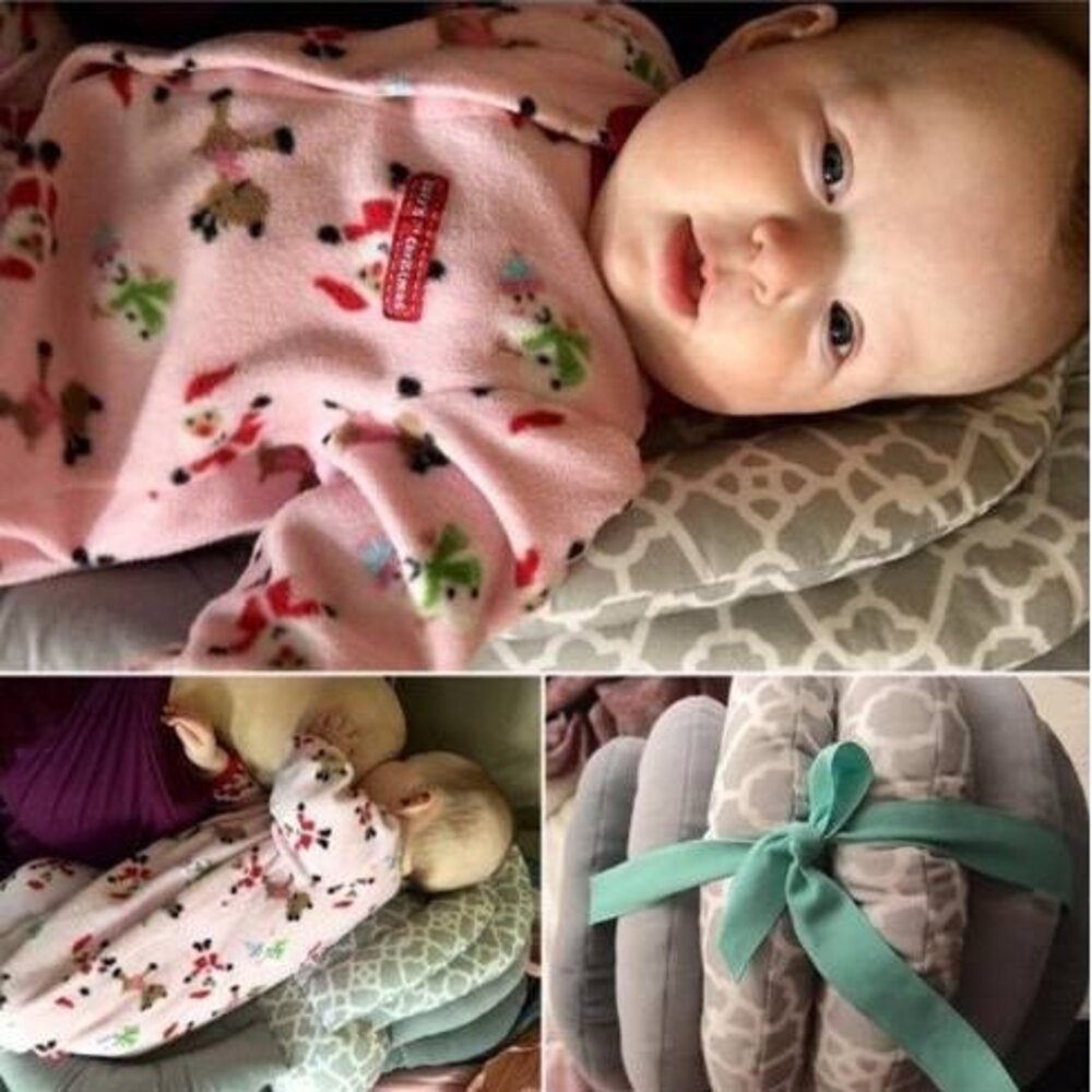哺乳枕頭 吐奶枕 新生嬰兒餵奶枕 寶寶多功能可調節高度授乳枕 防溢奶枕-圖片-3