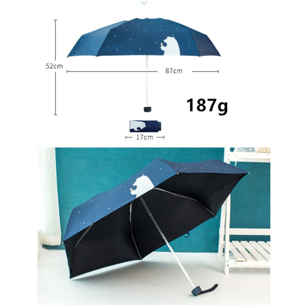 女 防曬折疊傘 超輕量傘 遮陽傘 晴雨兩用傘 雨傘 摺疊傘 口袋傘 鉛筆傘-圖片-3