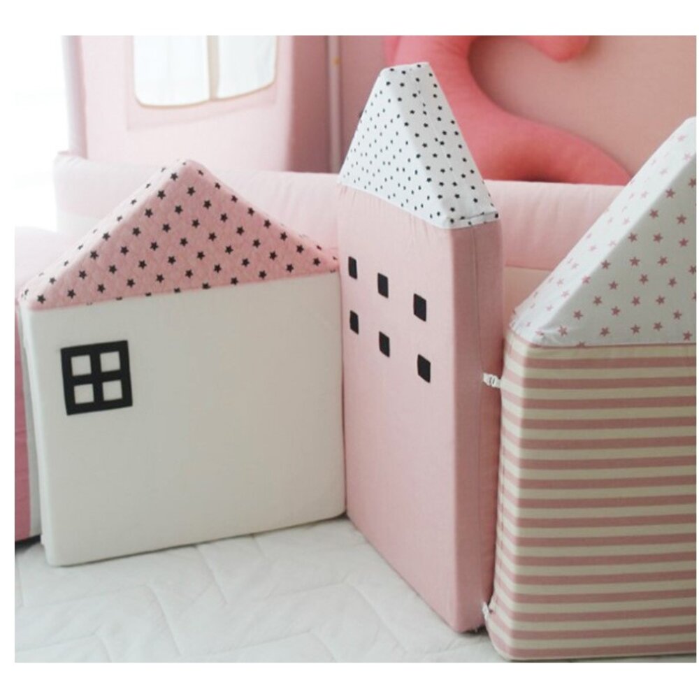 台灣 嬰兒床床圍 小房子床圍 防撞床圍 加厚床圍 無毒無螢光劑-圖片-7