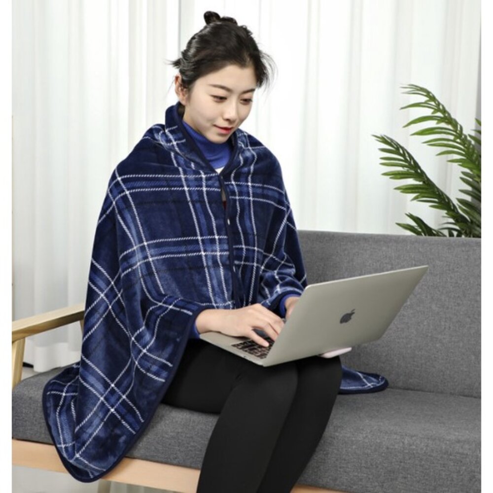 台灣免運🔥 披肩毯 午睡毯 蓋毯 毛毯 懶人毯 法蘭絨毯 保暖披肩 辦公室蓋毯-圖片-6