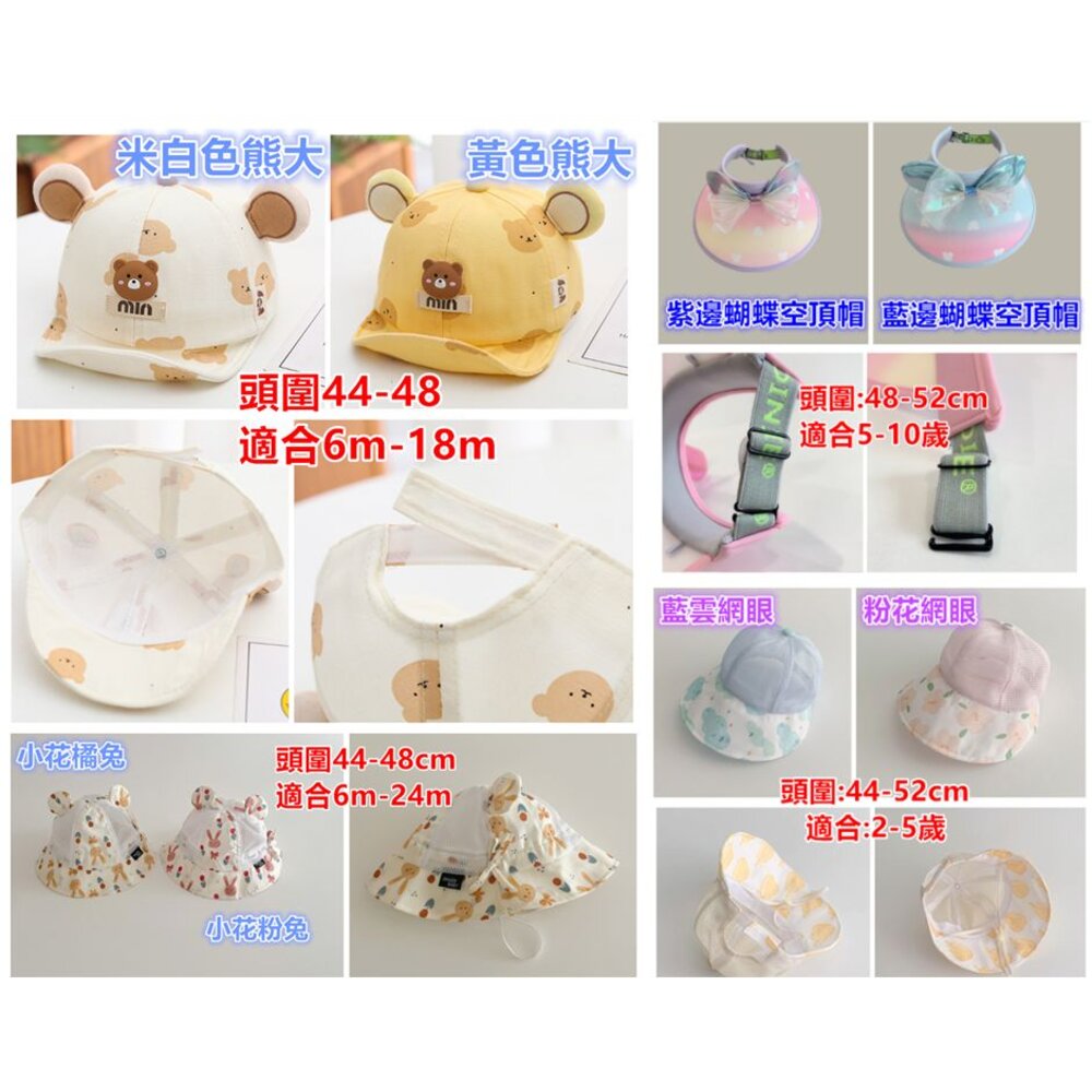 ✨台灣✨ 兒童帽子 寶寶帽子 兒童防曬帽 漁夫帽 遮陽帽 寶寶防曬帽 寶寶棒球帽 兒童遮陽帽-圖片-1