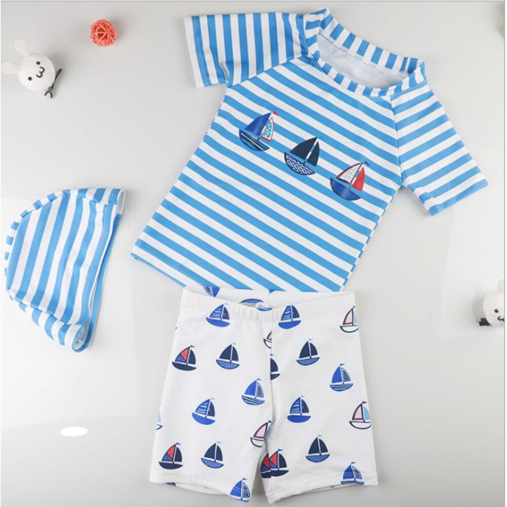 S1-1250840016-兒童泳衣男孩男童韓國小中大童分體海邊寶寶防曬速乾泳裝(漫)