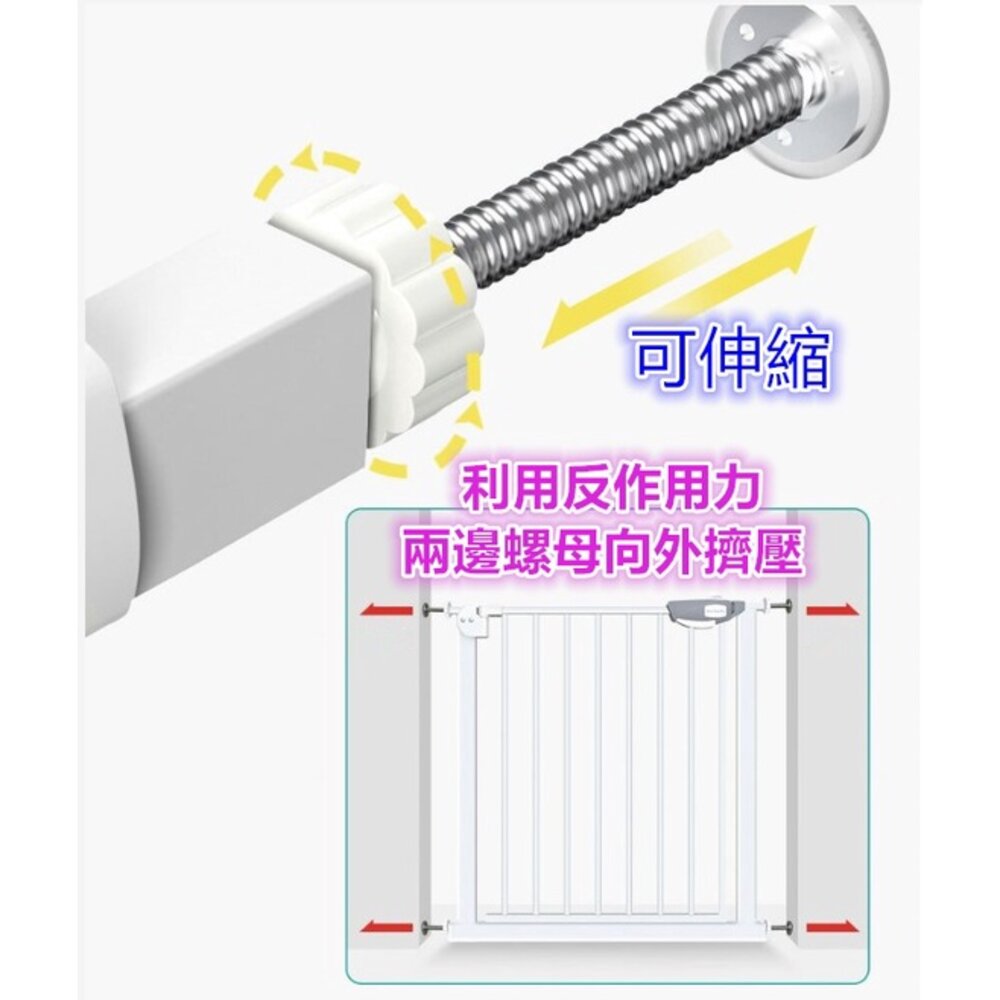 台灣 寵物門欄 護欄 雙開門 防護欄 樓梯圍欄 寵物柵欄 自動回彈 護欄 門檔-圖片-5