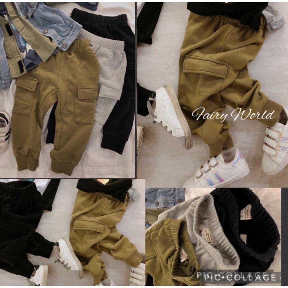 S1-13441016081-中性款 工裝褲風 運動雙口袋潮褲