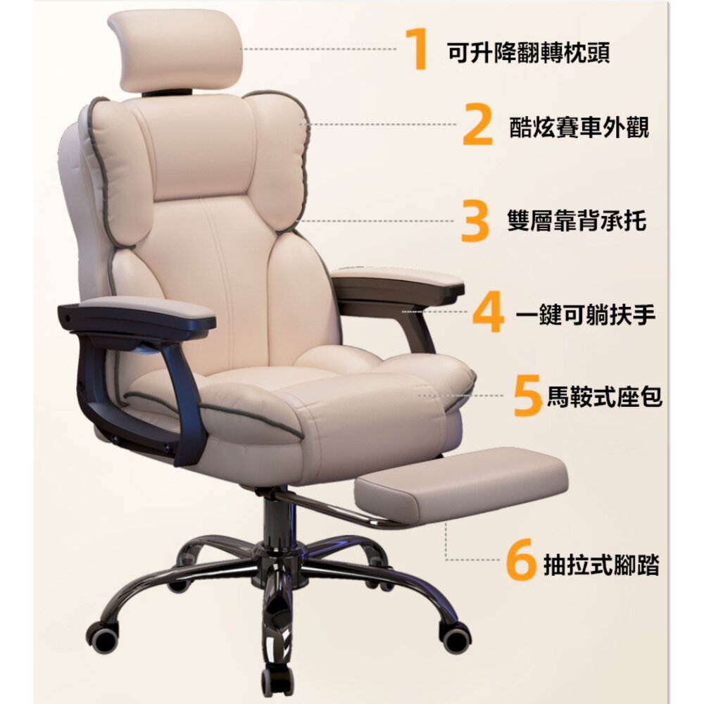 ⚡️台灣出貨免運⚡️ 正品公司貨 電競椅 電腦椅 升級鋼製腳 乳膠坐墊 按摩電腦椅 賽車椅 多功能電腦椅 辦公椅-圖片-5