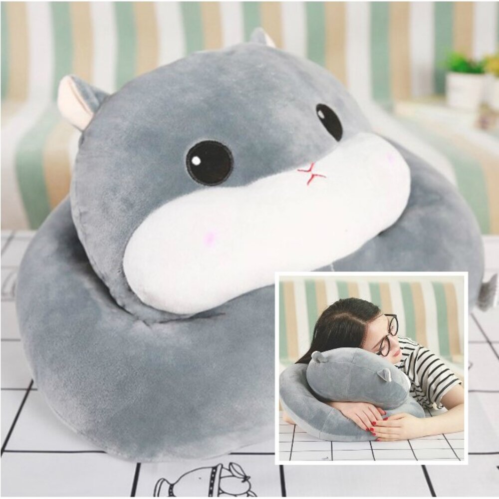 S1-1434024560-🔥台灣出貨  可愛倉鼠午睡枕  辦公室午睡枕  兒童午睡枕 抱枕毯 交換禮物 聖誕禮物