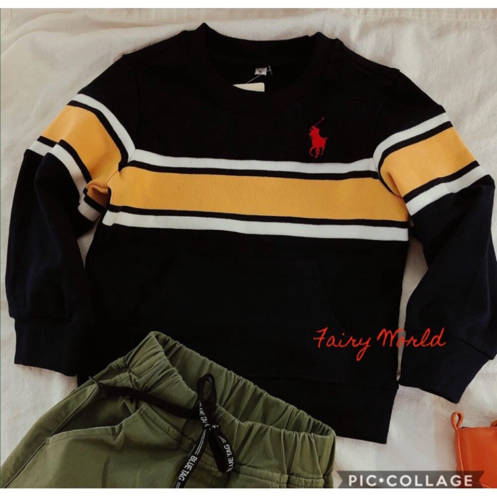 S1-14413629293-高質感 深藍配色羅紋 polo大學T