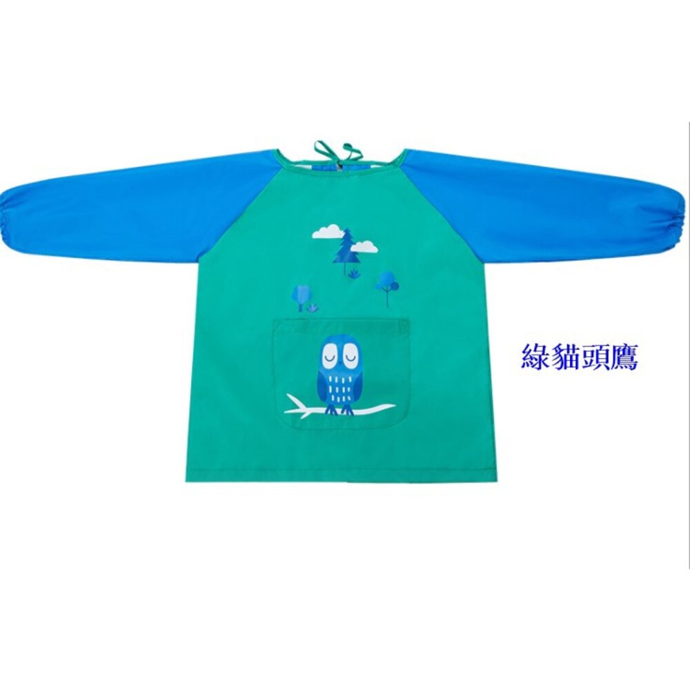 台灣出貨 兒童罩衣畫畫衣防水反穿衣吃飯衣寶寶長袖圍兜 長袖吃飯衣-圖片-8