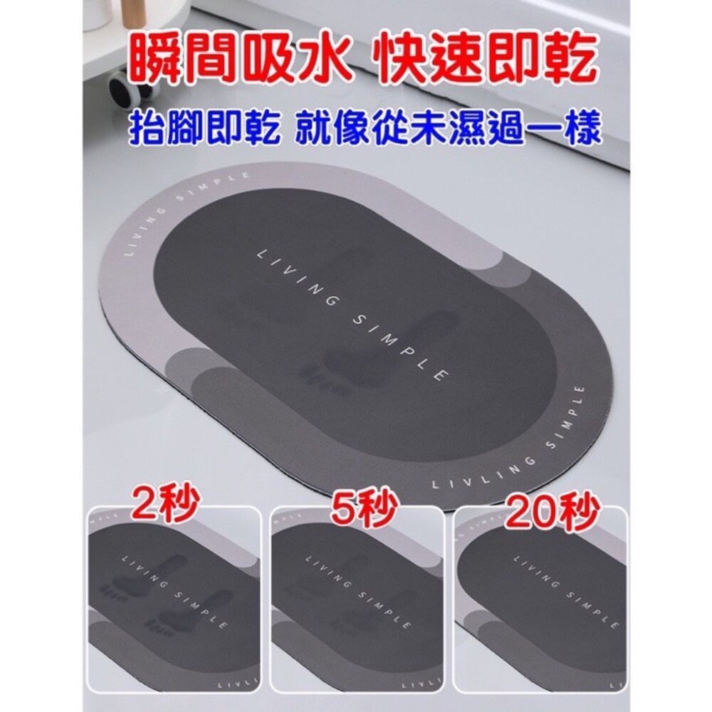 台灣出貨 可愛卡通軟式吸水硅藻泥防滑墊 吸水墊地墊 門口地墊浴室防滑腳墊 吸水地墊-圖片-1