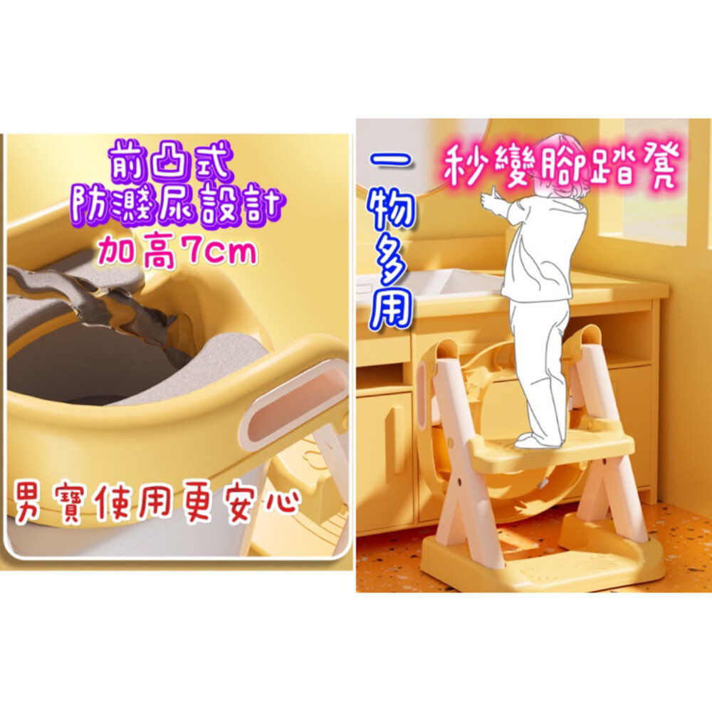 ✨台灣出貨免運✨升級加粗加厚 兒童馬桶 新款雙層踏板 便盆 小馬桶 學習馬桶 坐便器 階梯馬桶 小孩馬桶梯 軟式馬桶-圖片-4
