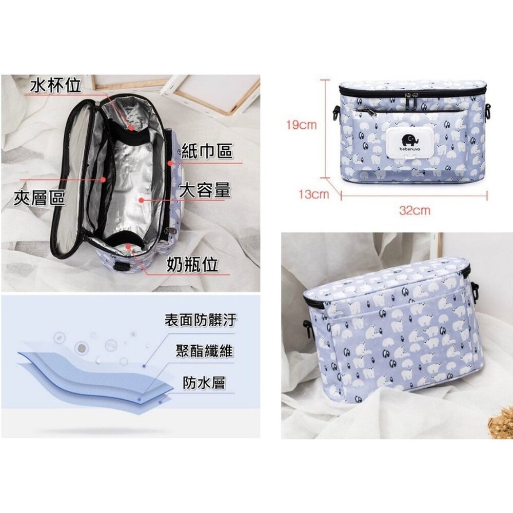 🎀台灣免運🎀升級款加大推車保溫包 嬰兒推車掛袋 推車奶瓶收納袋 媽媽包 防水推車收納袋 嬰兒車置物袋 保溫袋 保冷袋-圖片-4