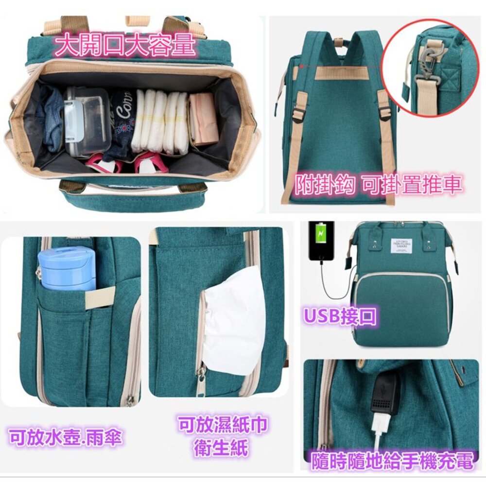 ✨台灣出貨免運✨ 大容量媽媽包 媽咪包 肩背包 母嬰包 雙肩背包 多功能媽咪包 媽媽背包-圖片-5