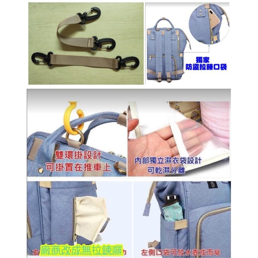 ✨台灣出貨免運✨ 大容量媽媽包 媽咪包 肩背包 母嬰包 雙肩背包 多功能媽咪包 媽媽背包-圖片-7