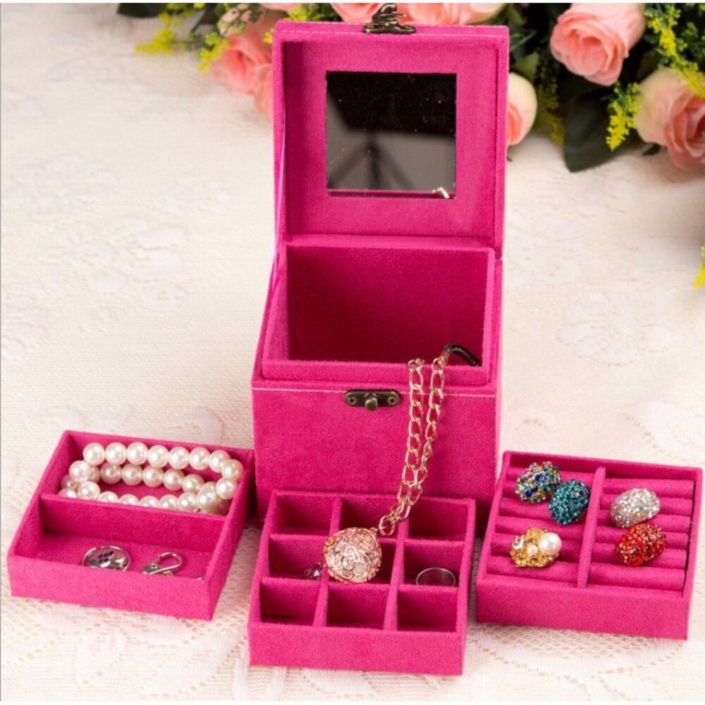 S1-413033844-()歐式公主首飾盒 三層首飾盒珠寶盒