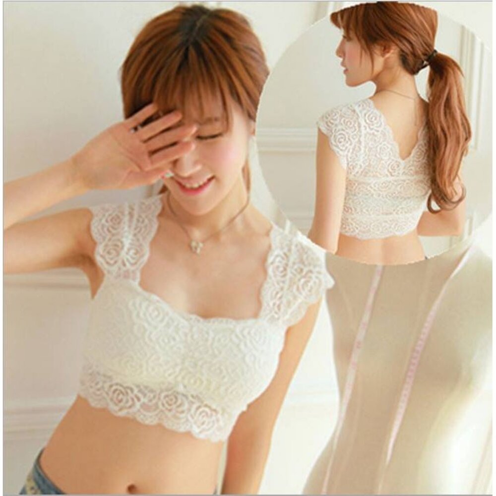 S1-41841638-()蕾絲打底內衣鏤空玫瑰花性感裹 胸背心