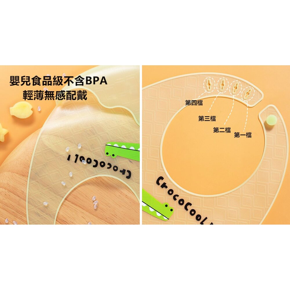 🔥台灣兒童矽膠圍嘴環保無味寶寶飯兜卡通圍兜-圖片-3