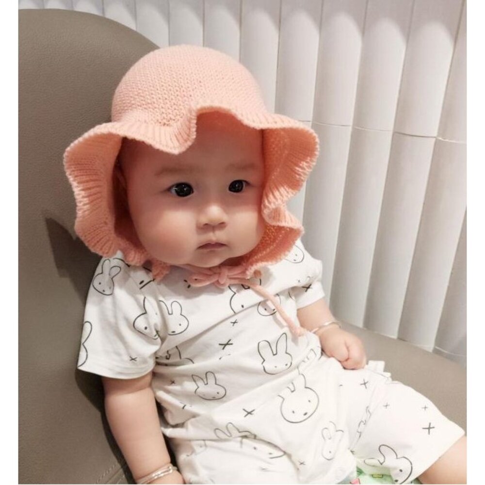 S1-678329475-現貨 嬰幼兒帽子兒童毛線帽秋冬公主帽寶寶 宮廷帽 (飛)