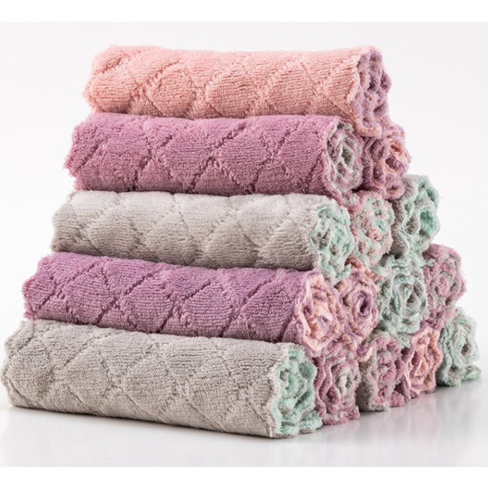 S1-7065869262-()廚房抹布 吸水抹布  不掉毛 吸​​水抹布擦手巾