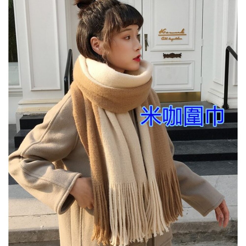 ✨台灣免運✨ 女圍巾 仿羊絨圍巾 冬款保暖圍巾 格子圍巾.披肩斗篷 針織圍巾 女生圍巾 保暖圍巾-圖片-4