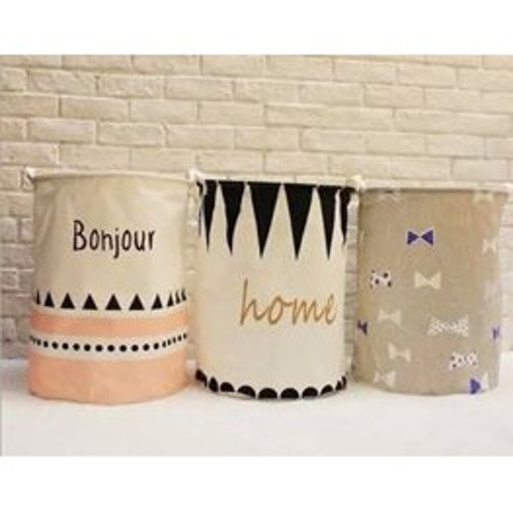 S1-75467041-()小清新法國簡約風陽台髒衣籃折疊桶收納籃防水手提