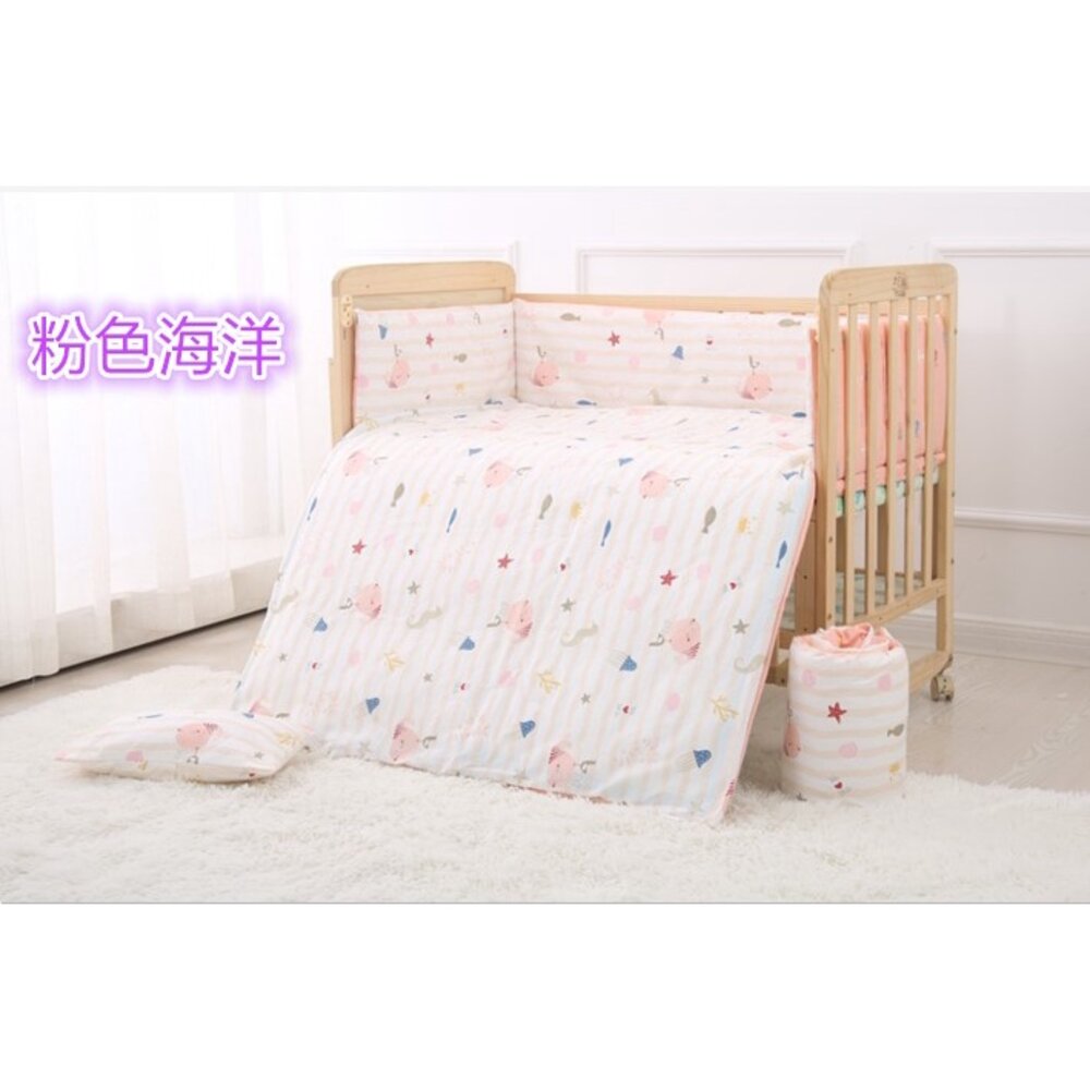 台灣 嬰兒床床圍九件套 防撞床圍 純棉床圍-圖片-5