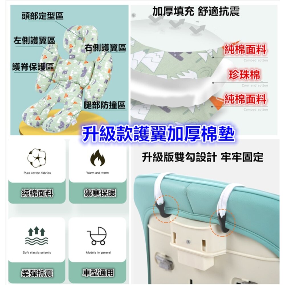 ✨台灣出貨免運✨ 嬰兒車坐墊 推車坐墊 嬰兒車坐墊 推車保護墊 涼席 推車涼墊 推車涼席 推車棉墊 透氣加厚純棉坐墊-圖片-8