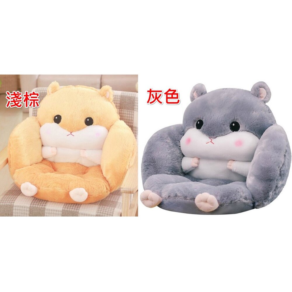 台灣出貨 可愛倉鼠連體坐墊 椅子坐墊 護腰腰枕 連體坐墊 保暖腰枕 交換禮物 聖誕禮物-圖片-2