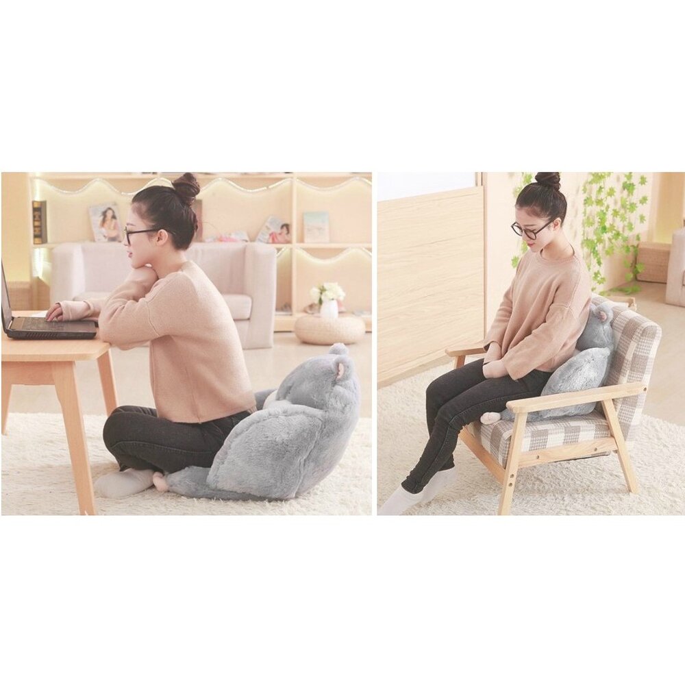 台灣出貨 可愛倉鼠連體坐墊 椅子坐墊 護腰腰枕 連體坐墊 保暖腰枕 交換禮物 聖誕禮物-圖片-3