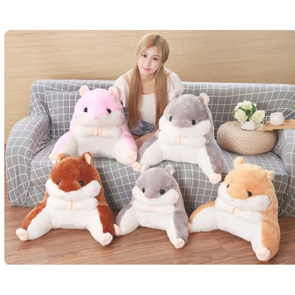 S1-791239667-🔥台灣🔥 可愛倉鼠腰枕汽車護腰靠墊辦公室腰靠孕婦加厚電腦椅子沙發靠背墊 交換禮物 聖誕禮物