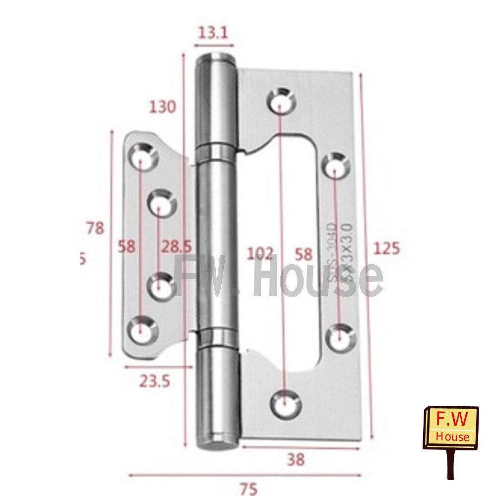 子母白鐵合頁 不鏽鋼鉸鍊 5