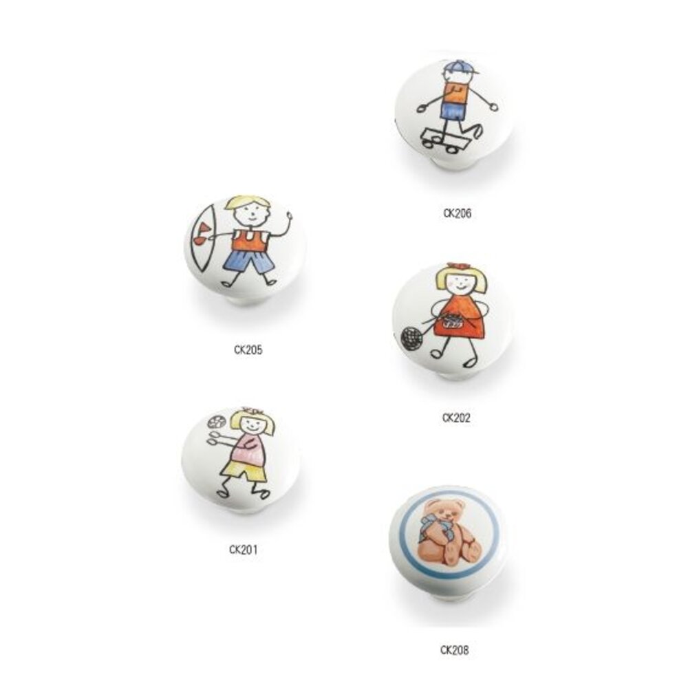 MELUS 櫥櫃把手 陶瓷把手 卡通取手 櫥櫃 花紋 可愛取手 把手 戶引手 引手-圖片-2