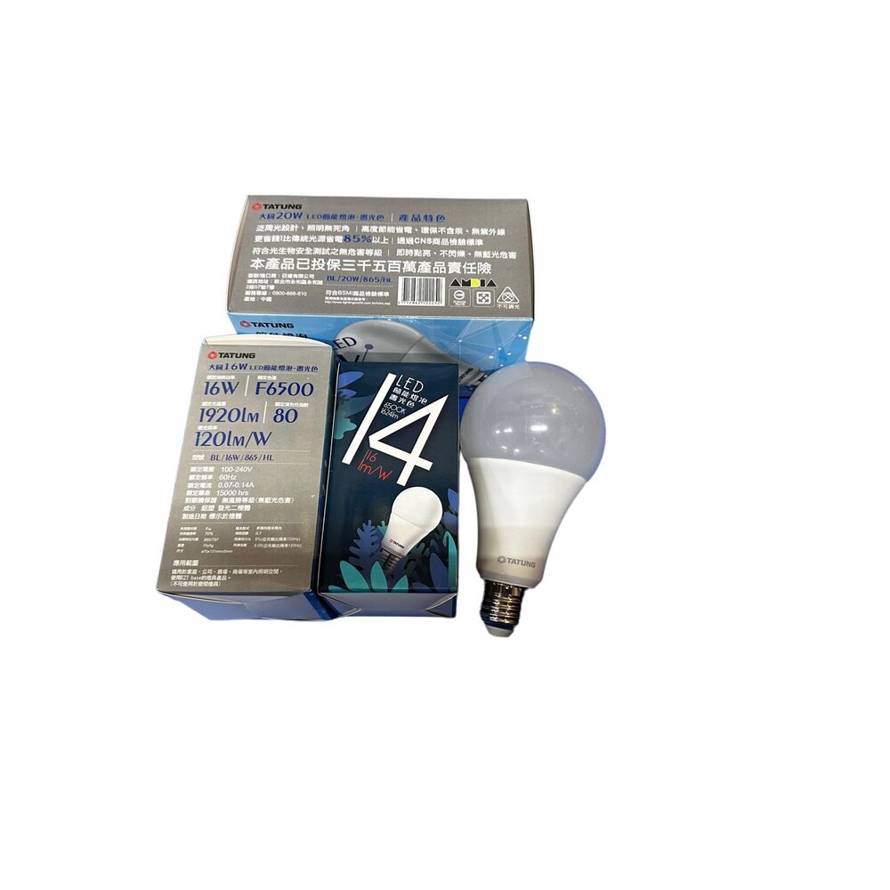 大同 工作燈 E27 高光效LED燈泡 護眼 14W16W20W 省電燈泡 LED燈 節能 電燈-圖片-2