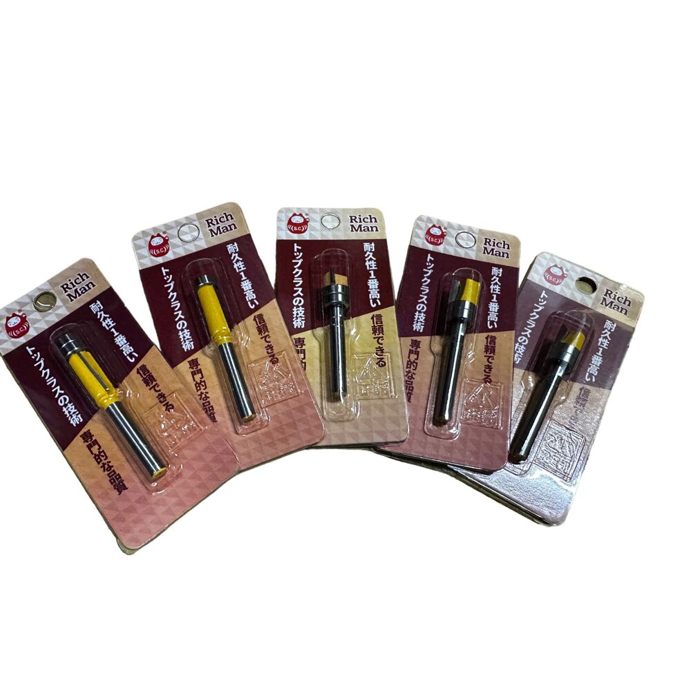 富翁牌 Rich man 後鈕刀 修邊刀 鉸鏈刀 6柄 矽酸鈣板 修邊 修邊機 銑刀 木工刀 木工-圖片-1